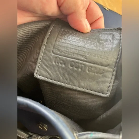 Coach navy with Leather trim mini Backpack - Picture 4 of 11